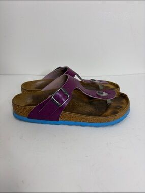 Birkenstock Sandals Womens 36 US 5 Purple Gizeh Thong Vegan Faux Leather Shoes